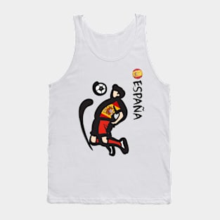 Dynamic Spain Soccer Player Pose V1-4 Tank Top